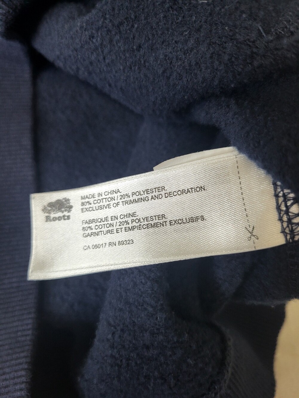 Roots Kids Navy Zip-Up Hoodie with Hockey Print. Size XXL - Picture 9 of 11